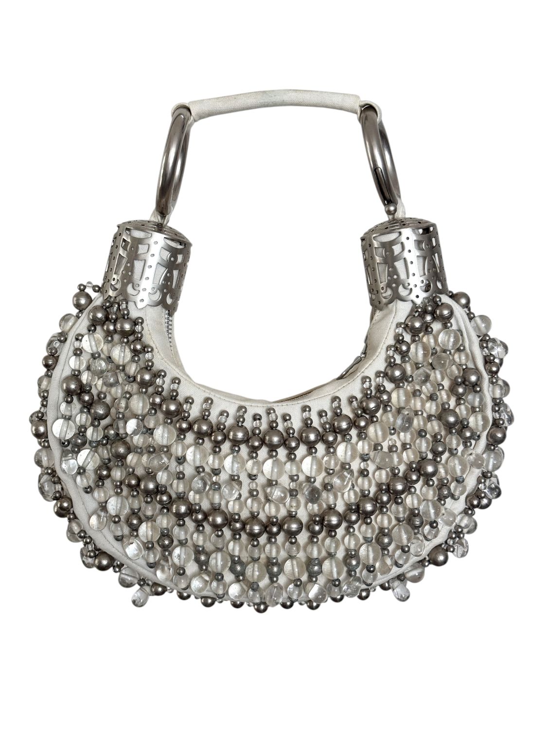 CHLOE VINTAGE PHEOBE PHILO GLASS BEADED HOBO BAG