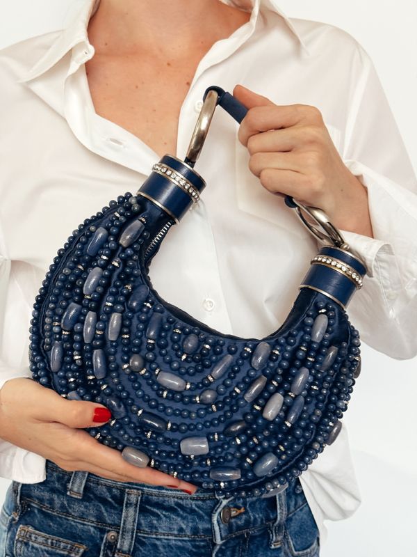 CHLOE VINTAGE PHEOBE PHILO EMBELLISHED BAUBLES AND RHINESTONE HOBO BAG
