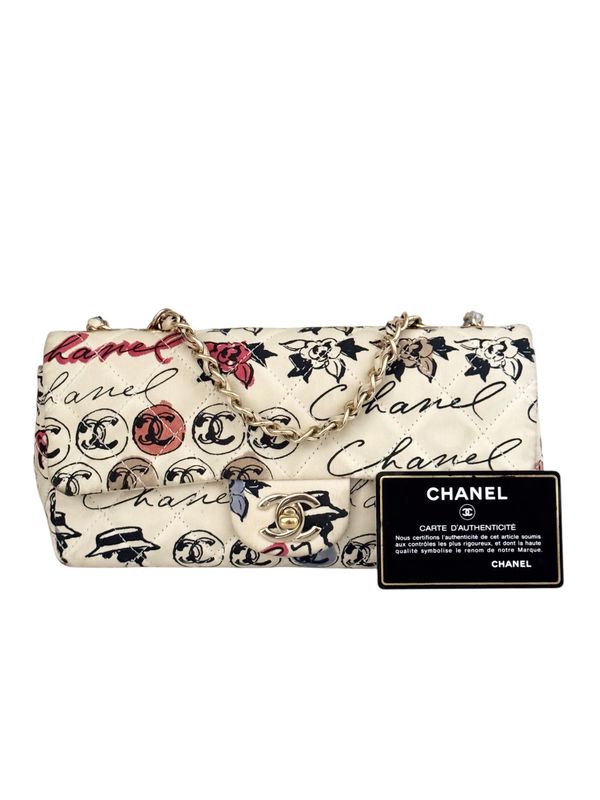 CHANEL CC CAMBON PRINT CLASSIC FLAP BAG WITH CHARM