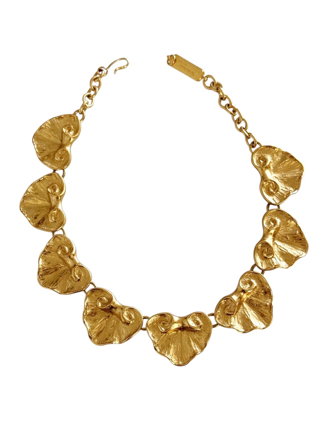 VINTAGE YVES SAINT LAURENT SIGNED HEART LEAF NECKLACE