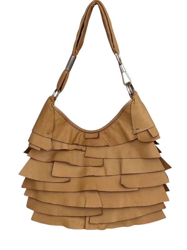 YVES SAINT LAURENT YSL VINTAGE TAN LEATHER HOBO BAG
