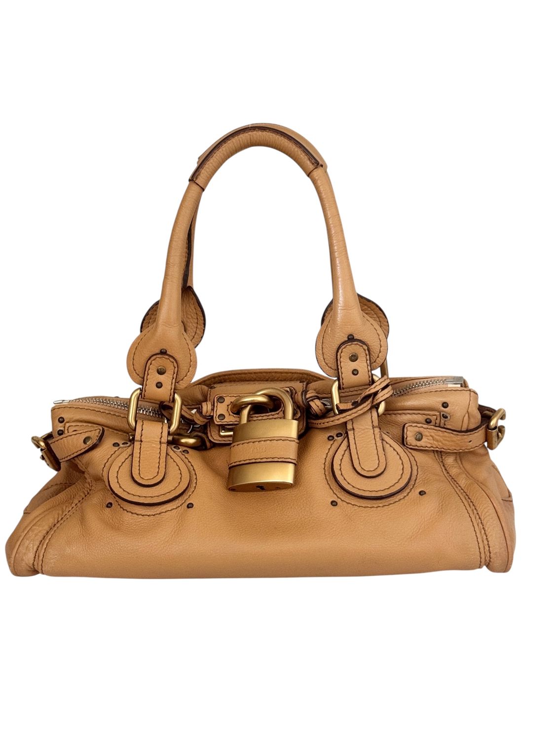 CHLOE VINTAGE TAN PADDINGTON LOCK BAG
