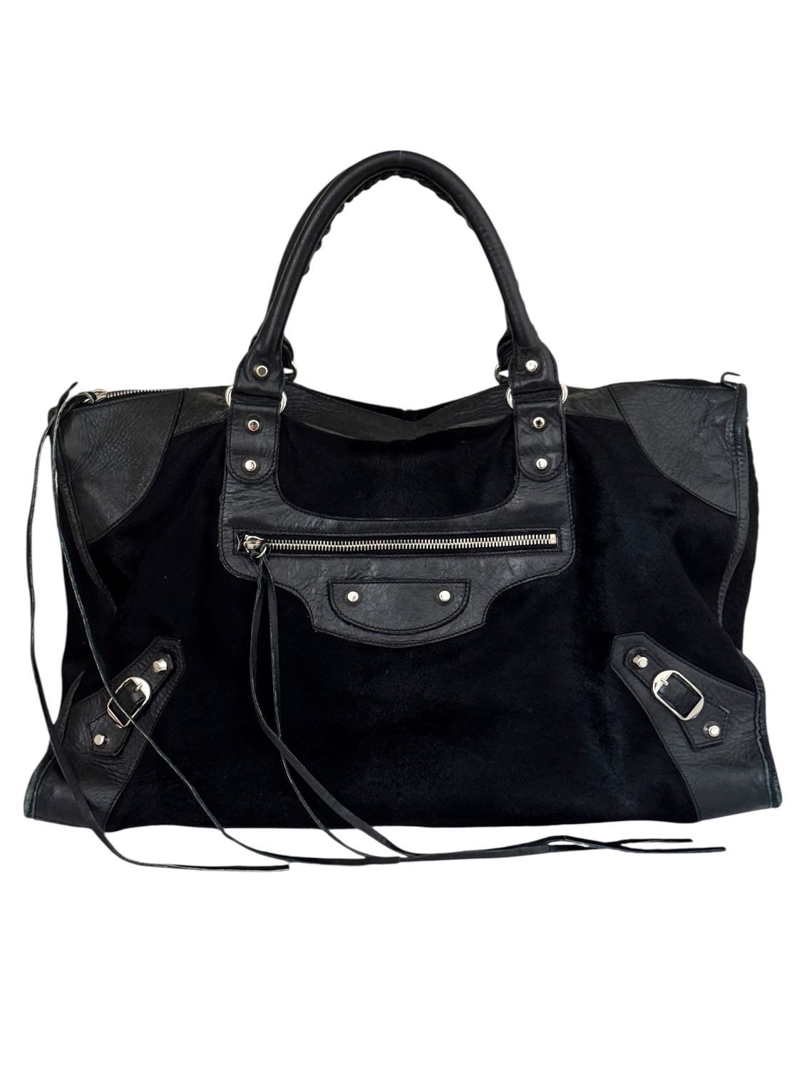 BALENCIAGA LARGE BLACK PONY HAIR LARGE CITY BAG - RARE ITEM