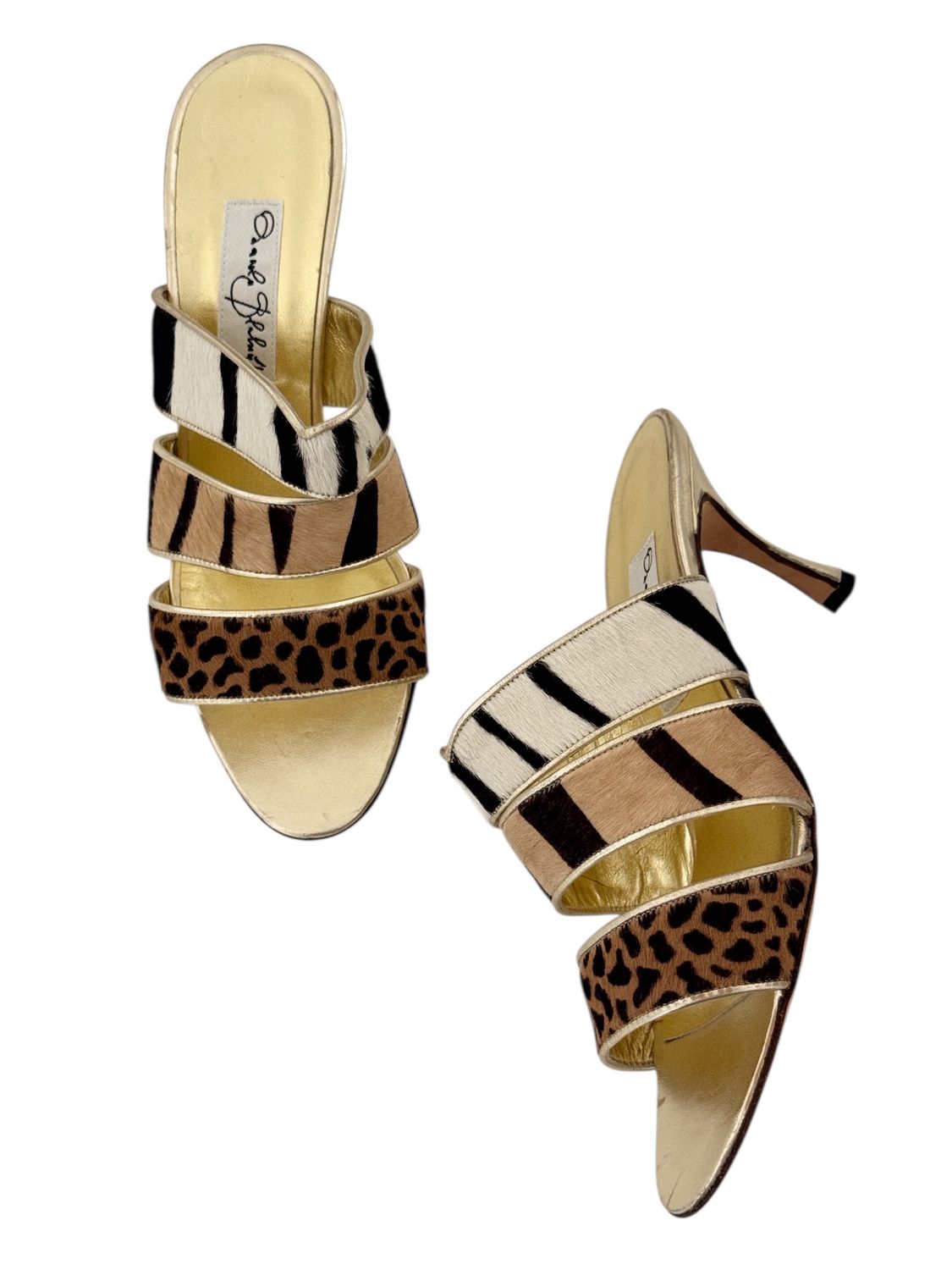MANOLO BLAHNIK ANIMAL PRINT PONY HAIR HEELS / IT 38.5