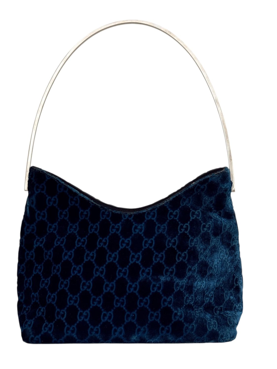 VINTAGE GUCCI VELVET GG SHOULDER BAG