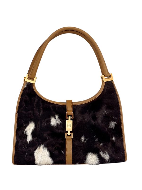 GUCCI VINTAGE CALF HAIR TOP HANDLE JACKIE BAG