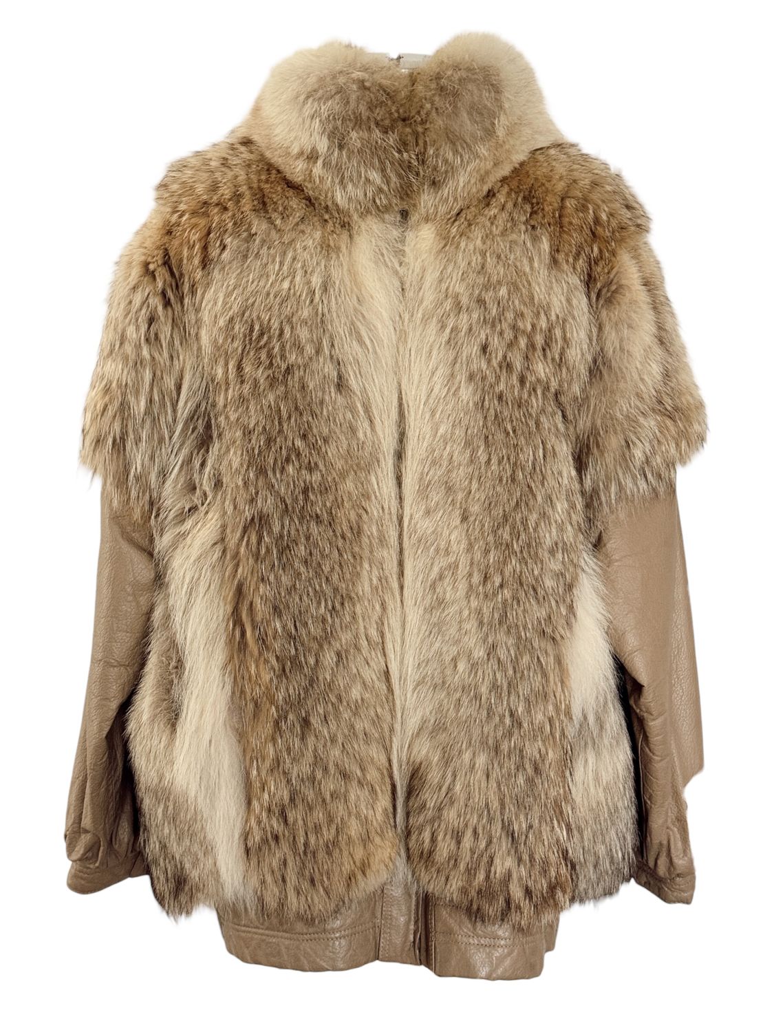 CHLOE VINTAGE LEATHER FOX FUR COAT VEST