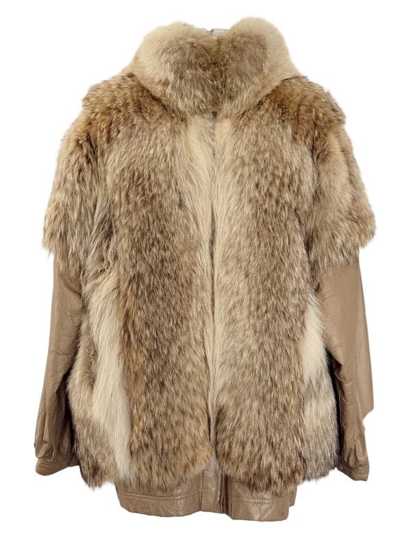 CHLOE VINTAGE LEATHER FOX FUR COAT VEST