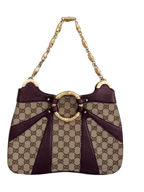 GUCCI VINTAGE BAMBOO RING SHOULDER BAG TOM FORD ERA