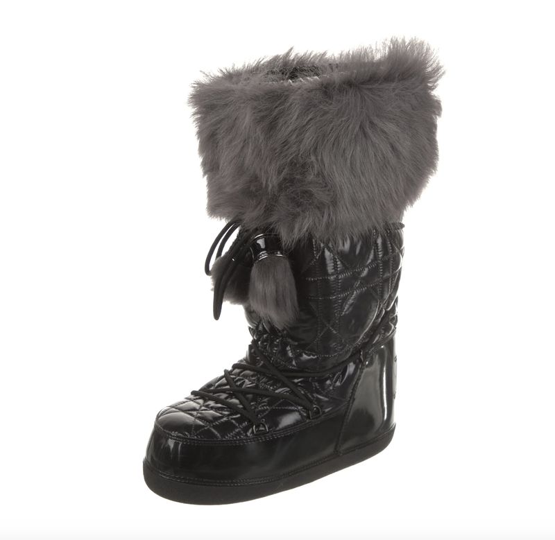 CHRISTIAN DIOR BLACK / GREY SNOW MOON BOOTS