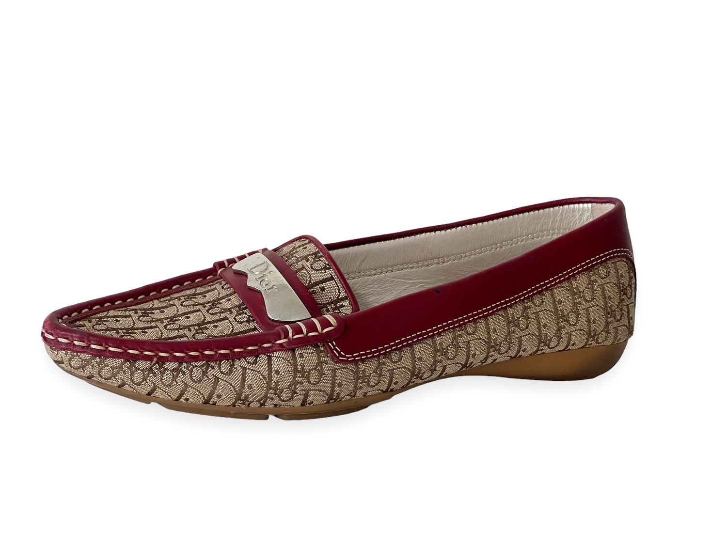 CHRISTIAN DIOR VINTAGE DIORISSIMO TROTTER MONOGRAM LOAFERS FLATS / IT 37