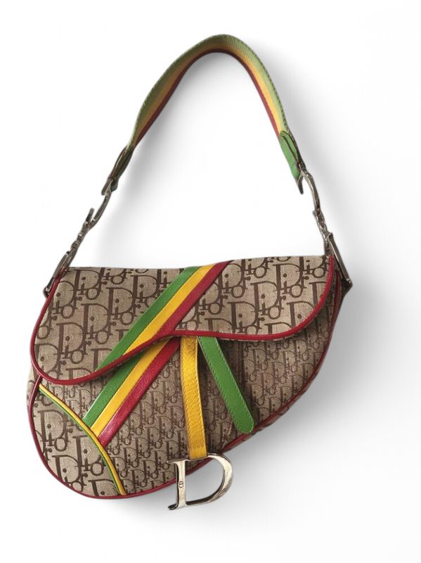 CHRISTIAN DIOR MONOGRAM RASTA SADDLE BAG - EXCELLENT CONDITION