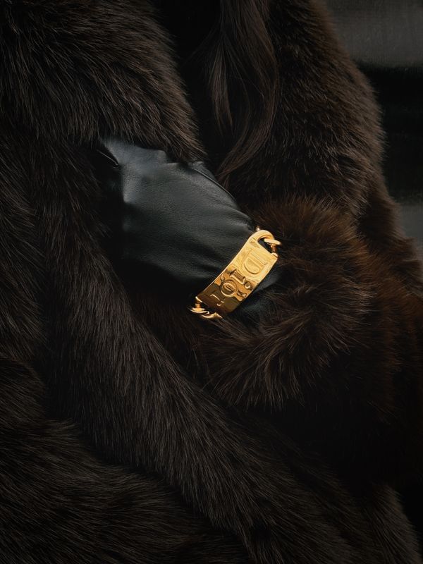 CHRISTIAN DIOR VINTAGE LOGO CUFF BUCKLE BRACELET