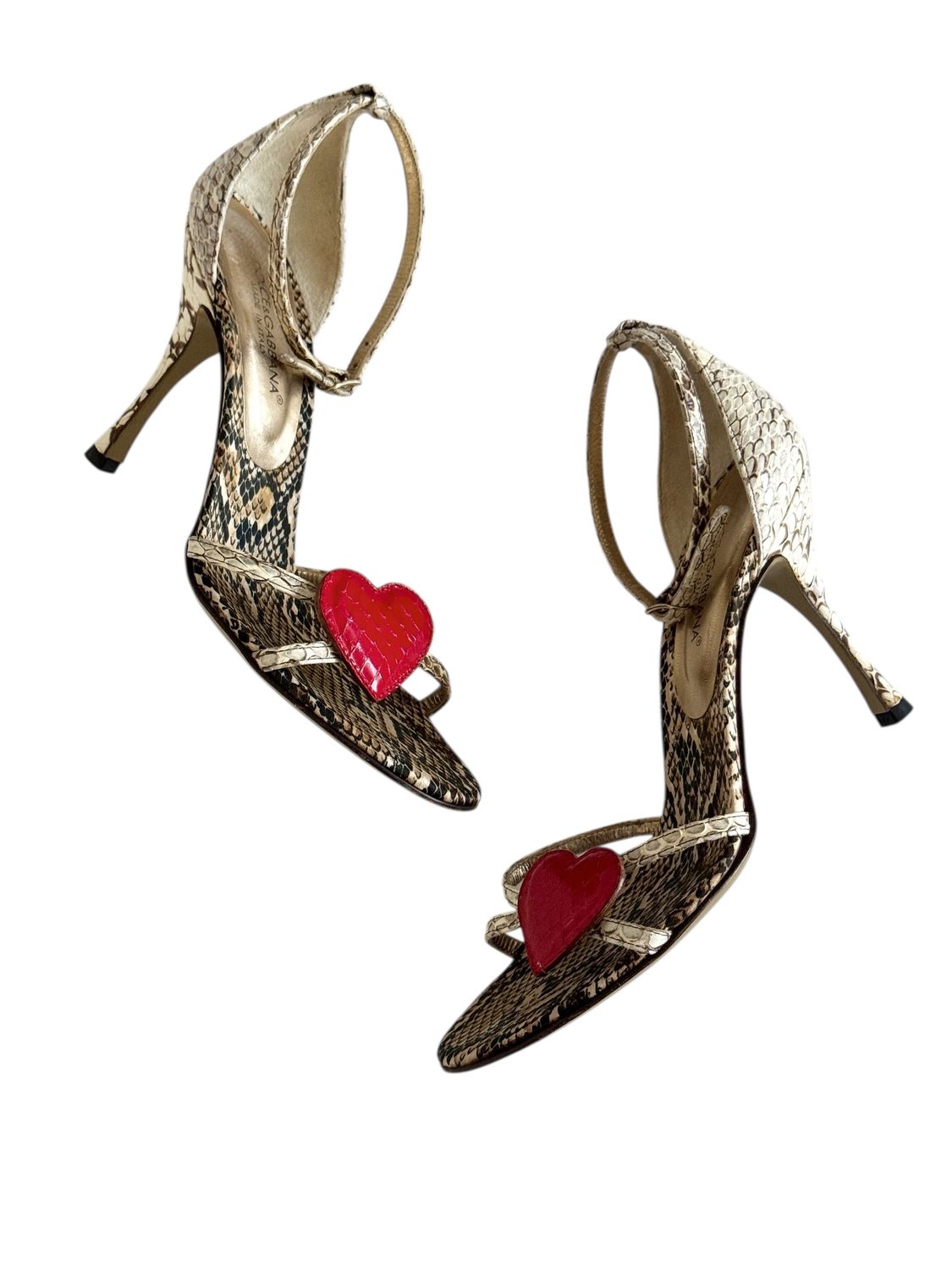 DOLCE &amp; GABBANA PYTHON HEART HEELS / IT 36