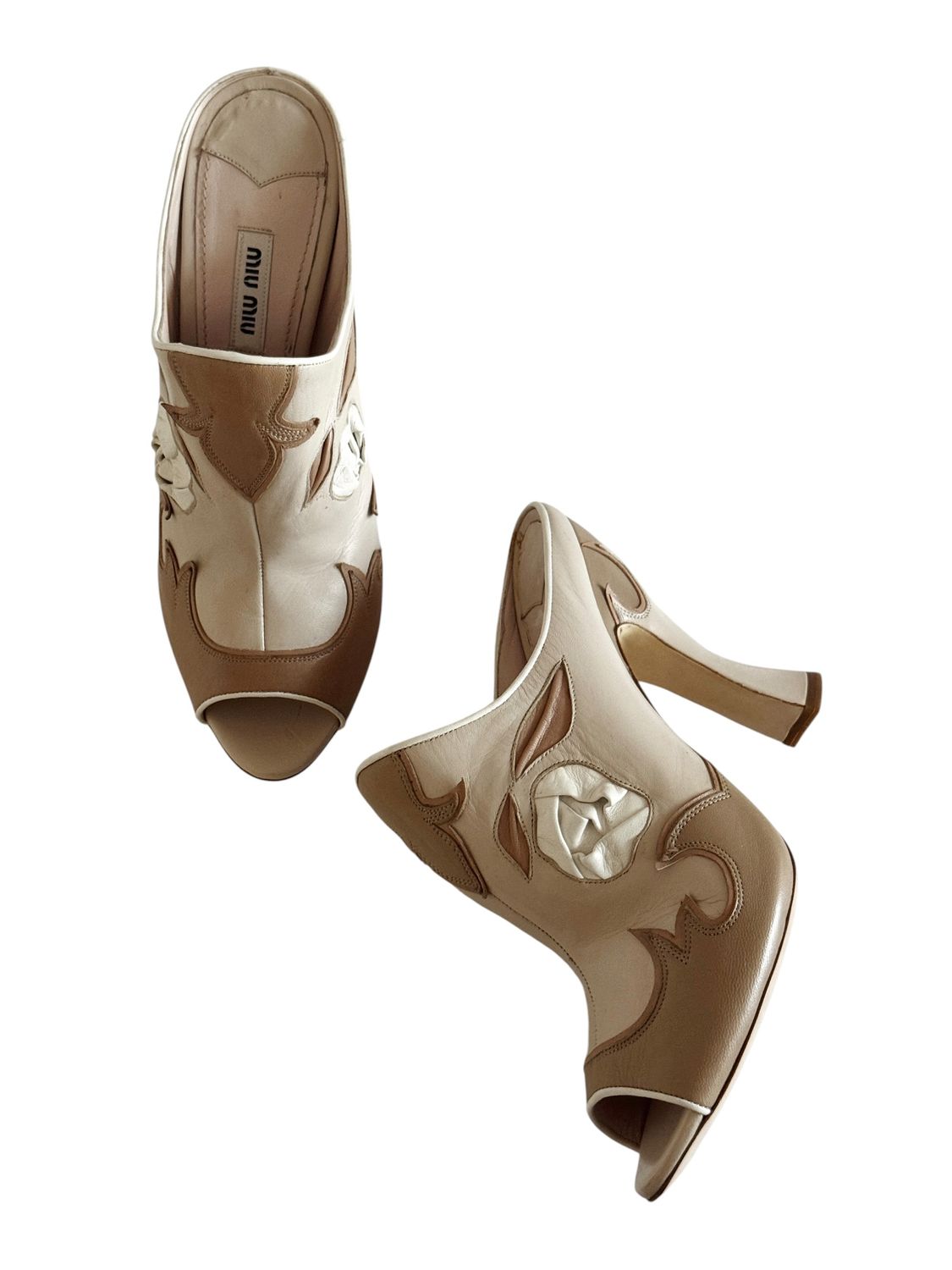 MIU MIU VINTAGE RARE ROSE WESTERN BOOTS / IT 39.5