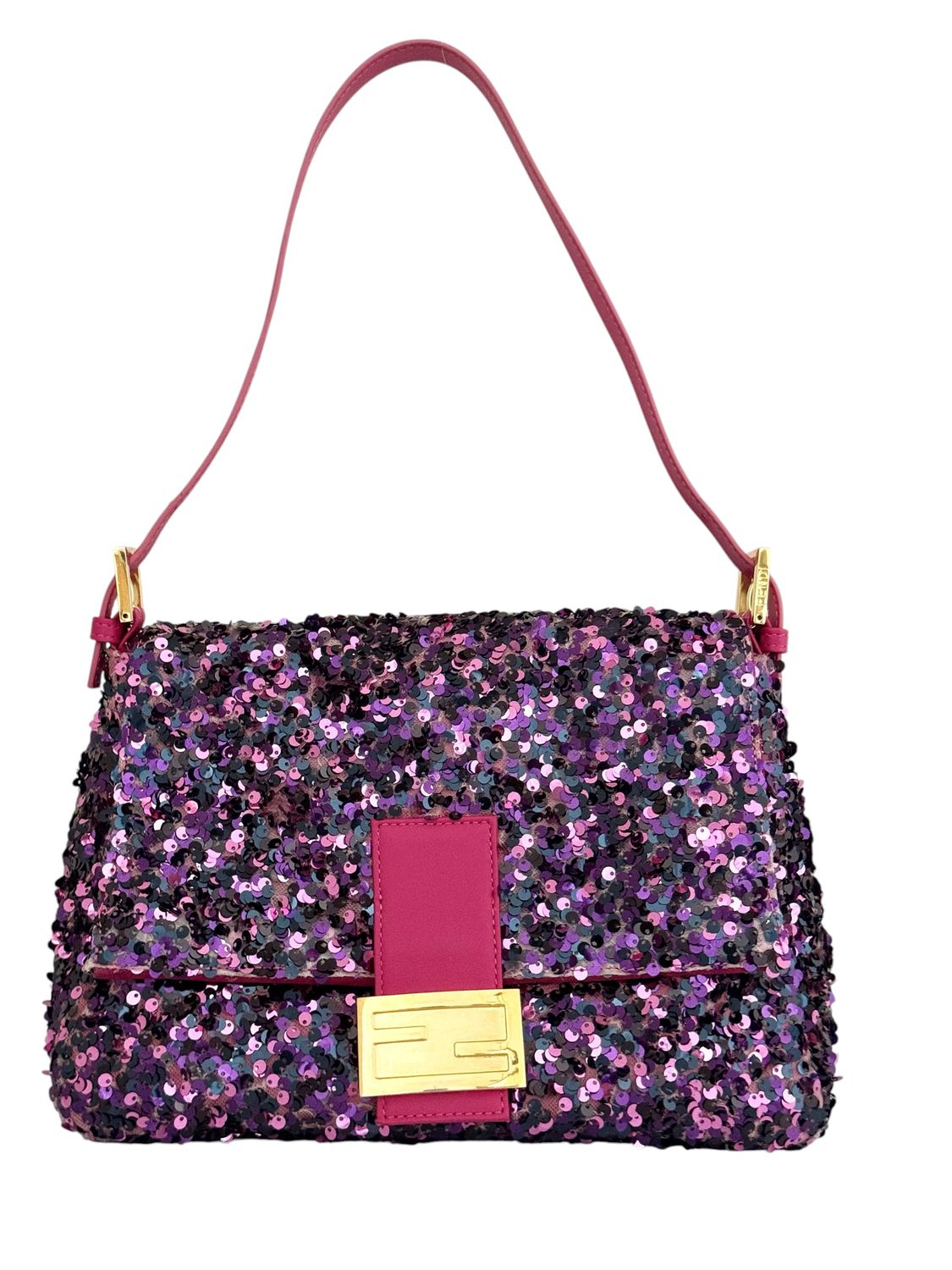 FENDI Y2K SEQUIN MAMMA BAGUETTE SHOULDER BAG