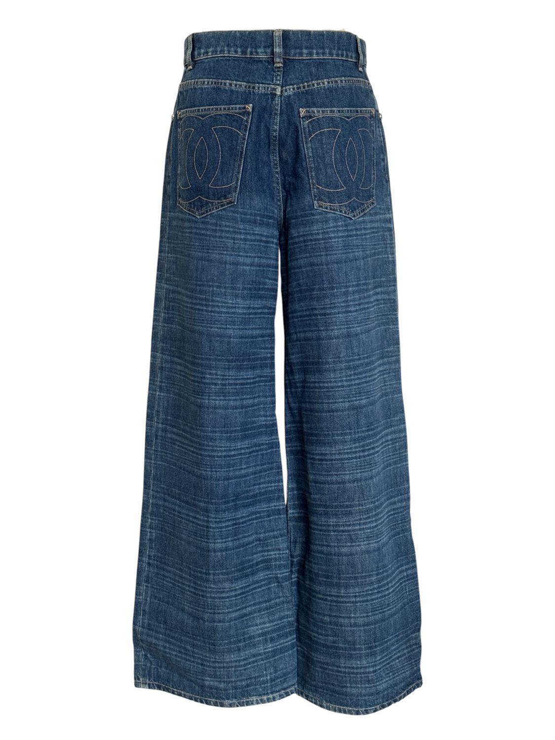 CHANEL 2014 CC LOGO ICON DENIM JEANS FR 38 / US 6