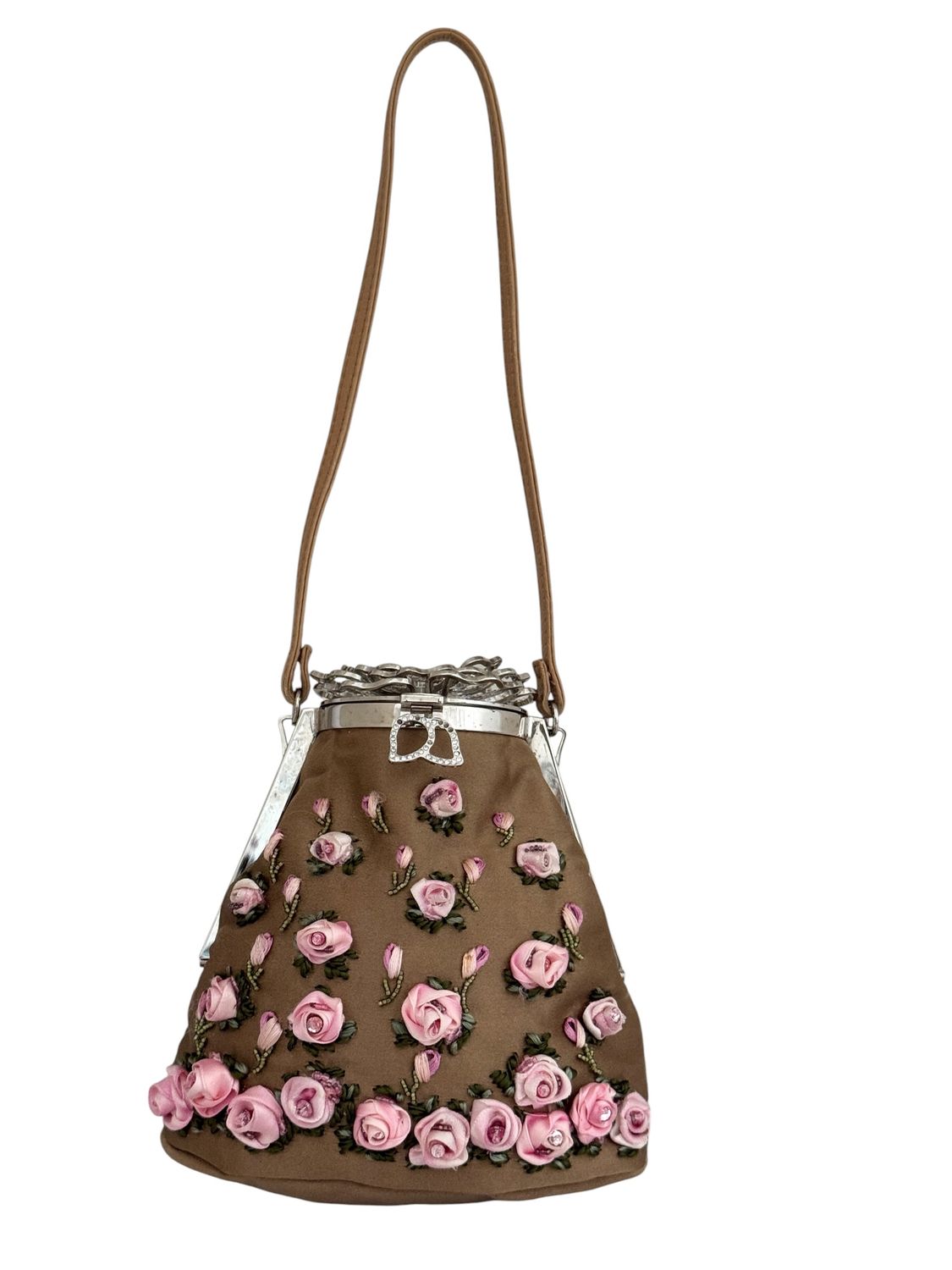 VALENTINO GARAVANI VINTAGE FRAMED ROSEBUD EVENING BAG