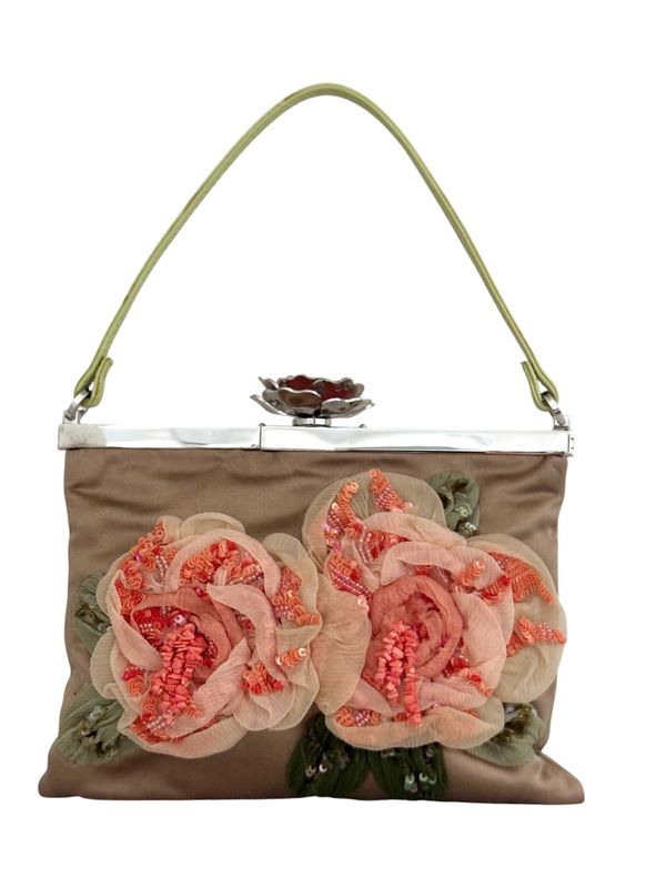 VALENTINO GARAVANI VINTAGE FRAMED FLORAL EVENING BAG