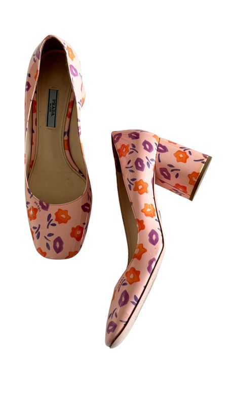 PRADA VINTAGE 90'S FLORAL HEELS / IT 39