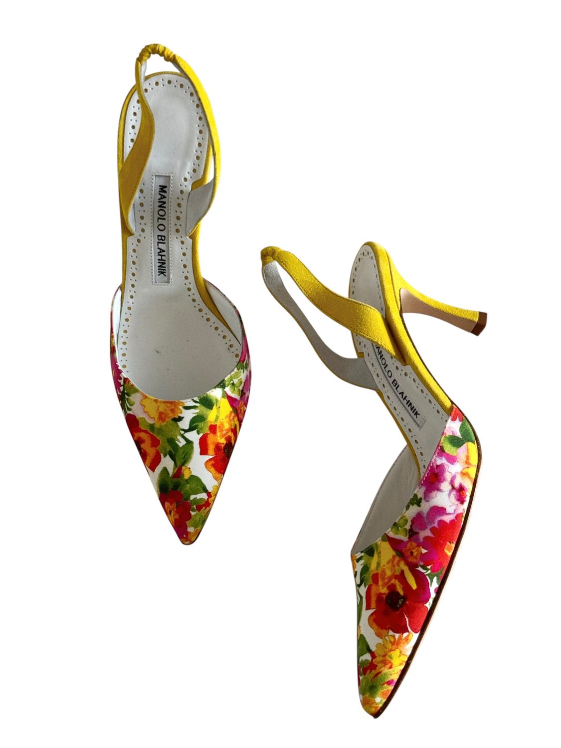 MANOLO BLAHNIK FLORAL PRINT HEELS / IT 37
