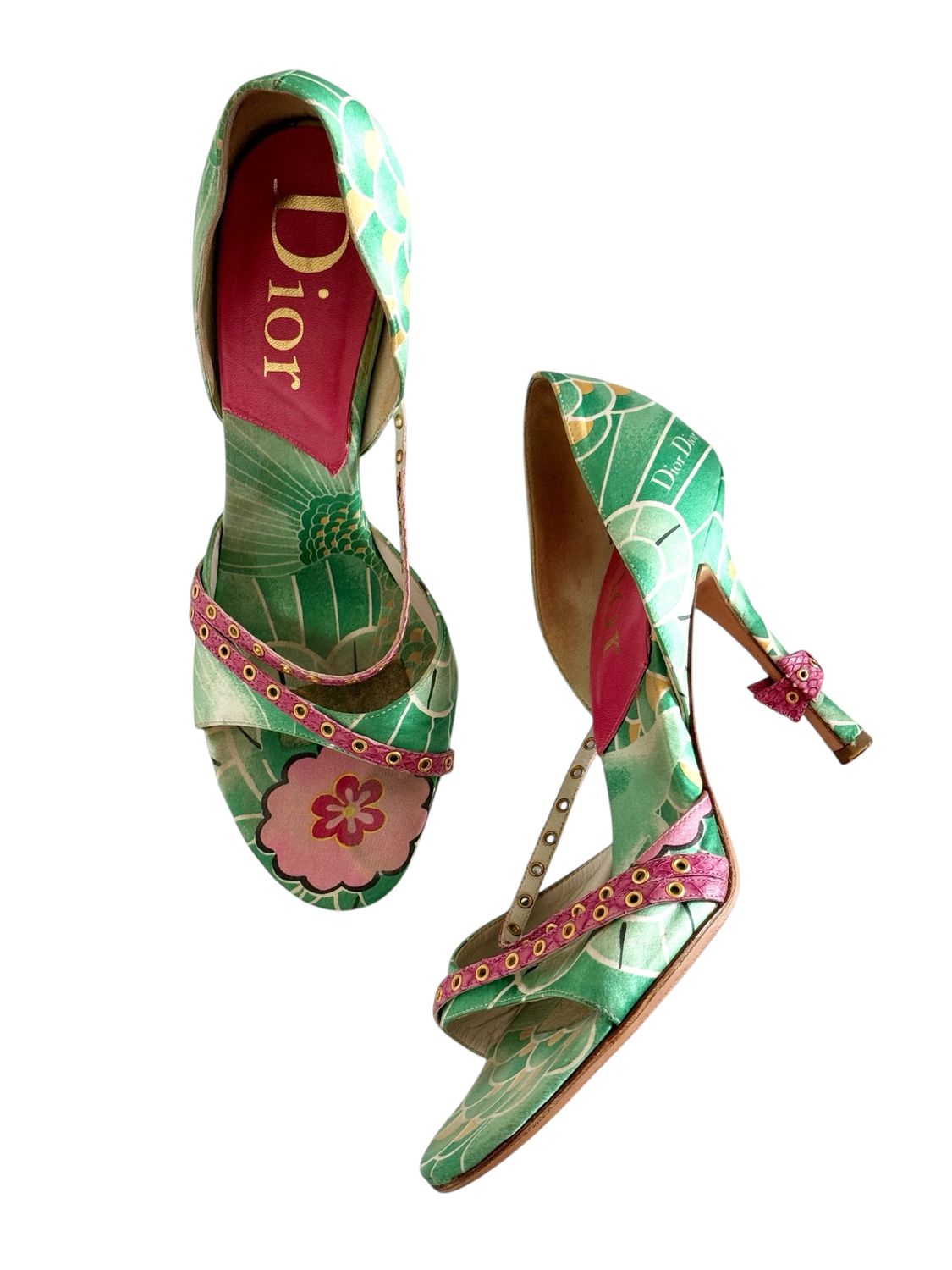 CHRISTIAN DIOR 2003 KOI PRINT HEELS - GALLIANO ERA / IT 38.5