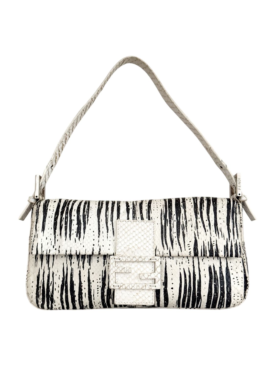 FENDI ZEBRA PRINT PYTHON BAGUETTE BAG