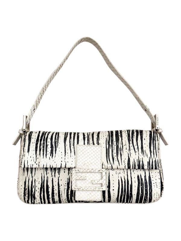 FENDI ZEBRA PRINT PYTHON BAGUETTE BAG
