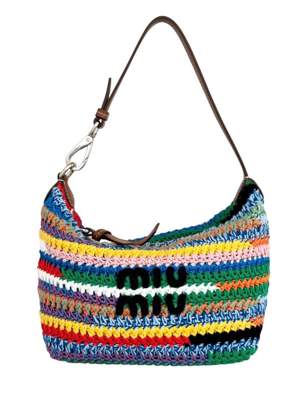 MIU MIU RAINBOW CROCHET MINI HOBO BAG