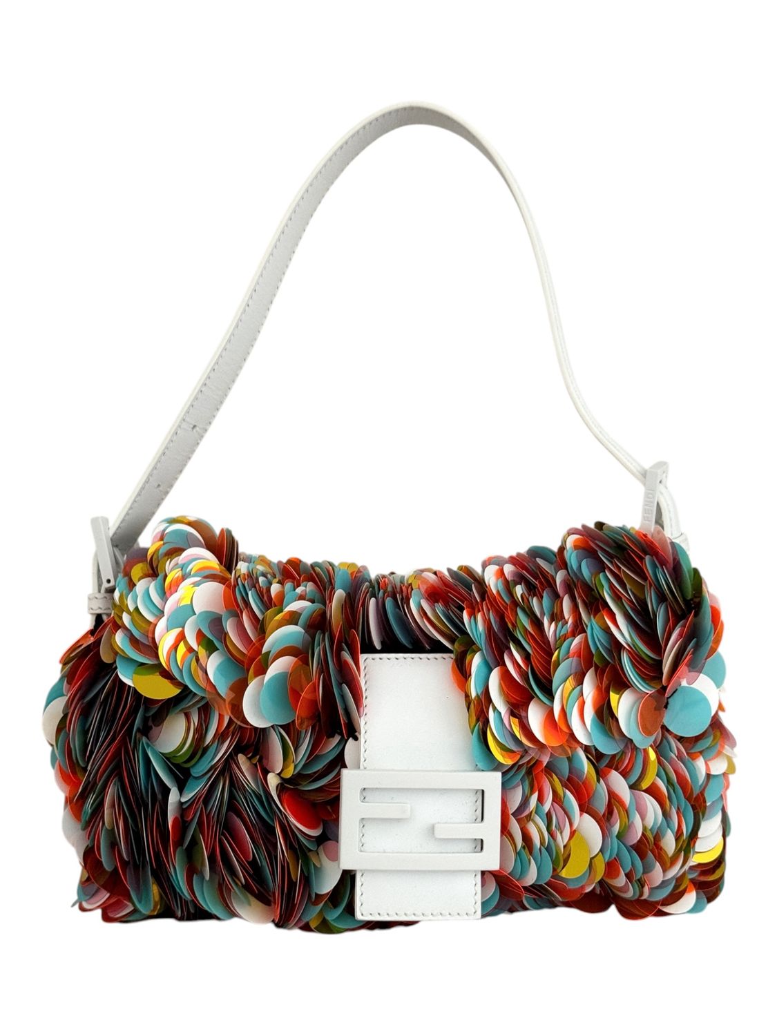 FENDI RARE MILTI-COLOR SEQUIN MAXI PAILLETTES BAGUETTE BAG
