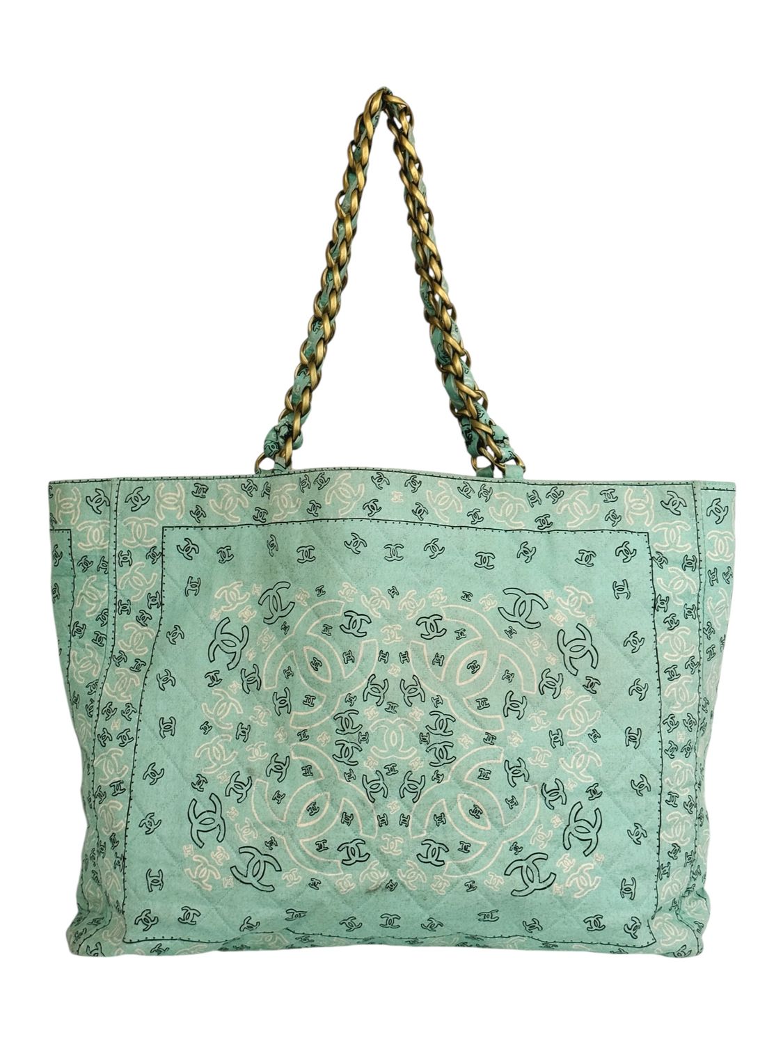 CHANEL CC BANDANA PRINT TOTE BEACH BAG