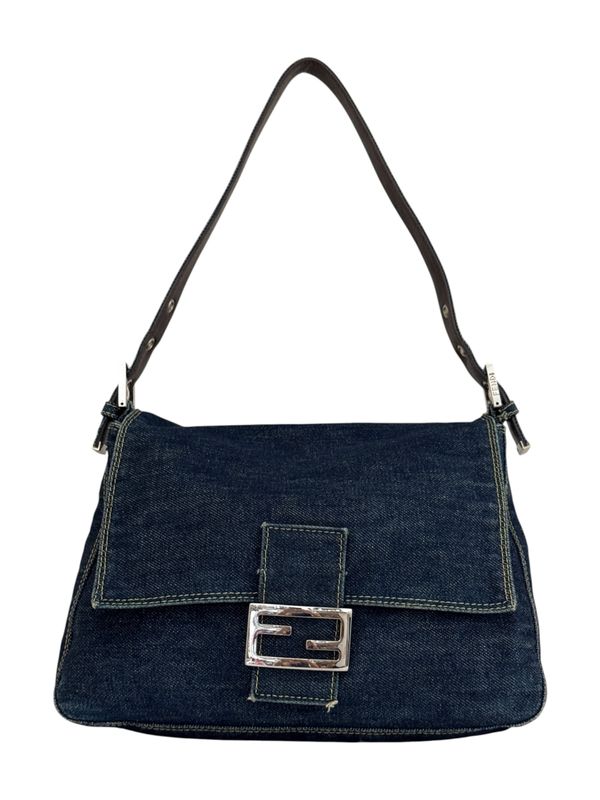 FENDI DENIM MAMMA BAGUETTE BAG