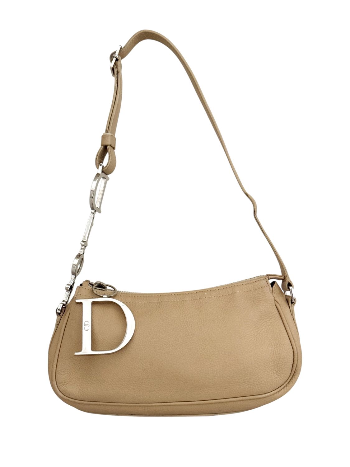 CHRISTIAN DIOR LOGO CHARMS POCHETTE SHOULDER BAG