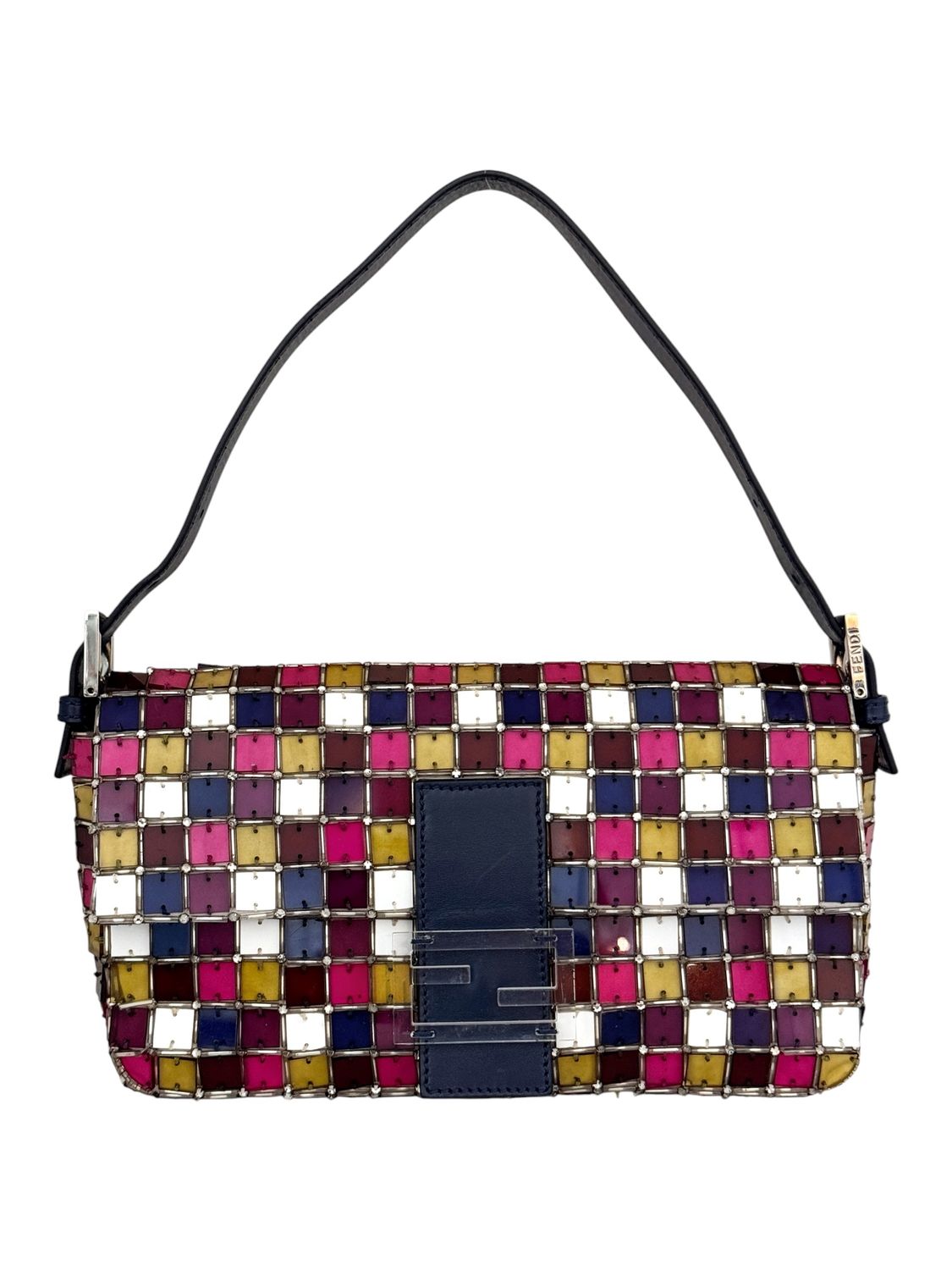 FENDI ARCHIVAL MOSAIC GLASS TILE BAGUETTE SHOULDER BAG
