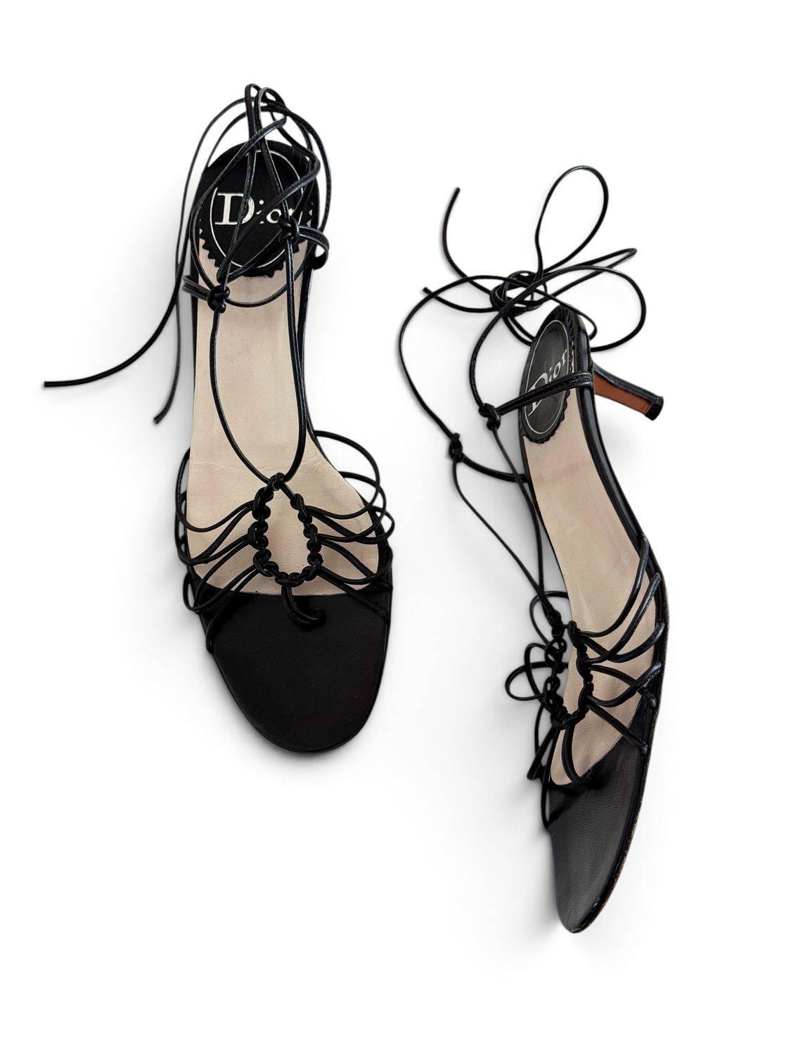 CHRISTIAN DIOR ARCHIVAL Y2K GALLIANO WRAP HEELS