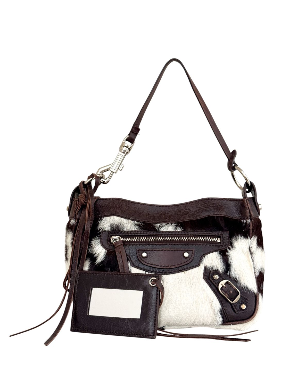 BALENCIAGA COW PRINT CALF HAIR MINI BAG
