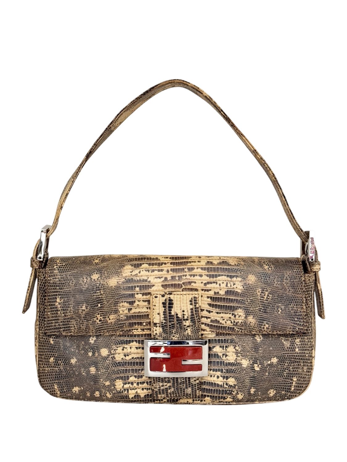 FENDI IRIDESCENT GENUINE LIZARD BAGUETTE BAG