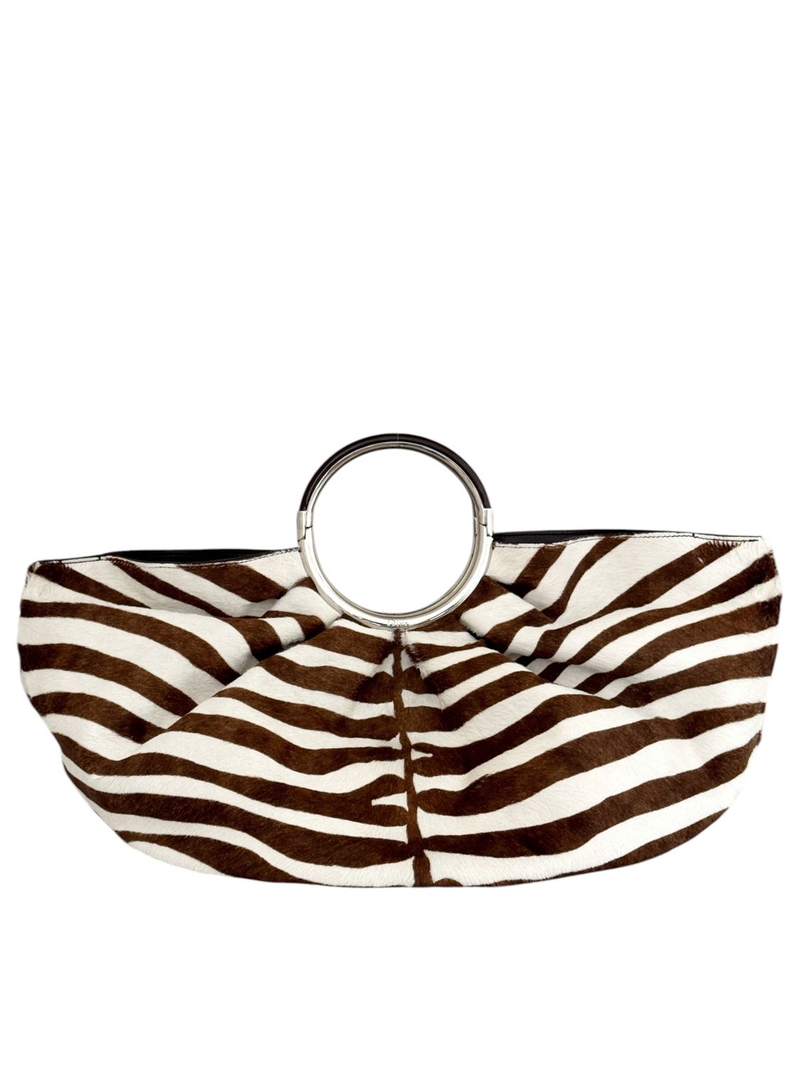 CHRISTIAN DIOR ARCHIVAL ZEBRA PRINT PONY HAIR RING BAG