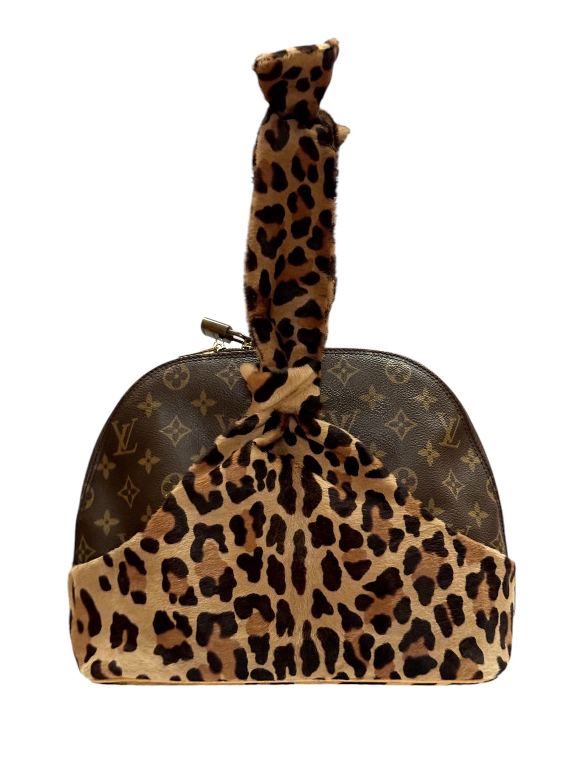 LOUIS VUITTON VINTAGE 1996 ALAIA ALMA PM LEOPARD PONY HAIR HANDLE BAG