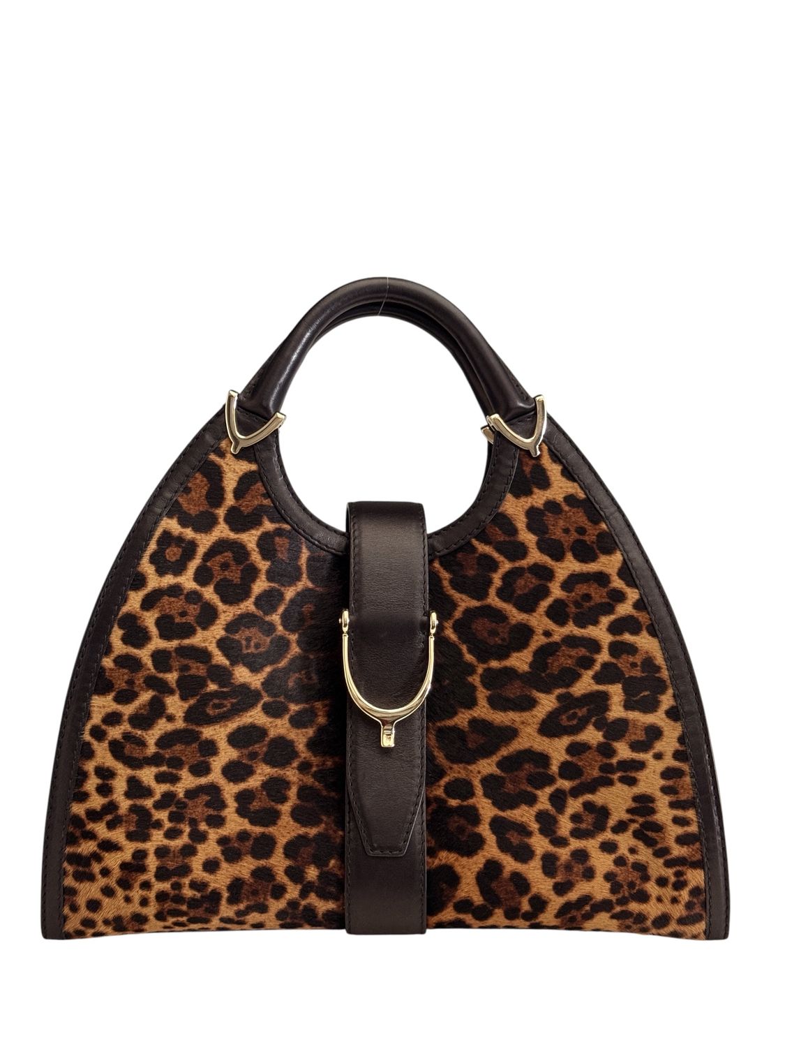 GUCCI VINTAGE RARE STIRRUP PONY HAIR TOP HANDLE BAG