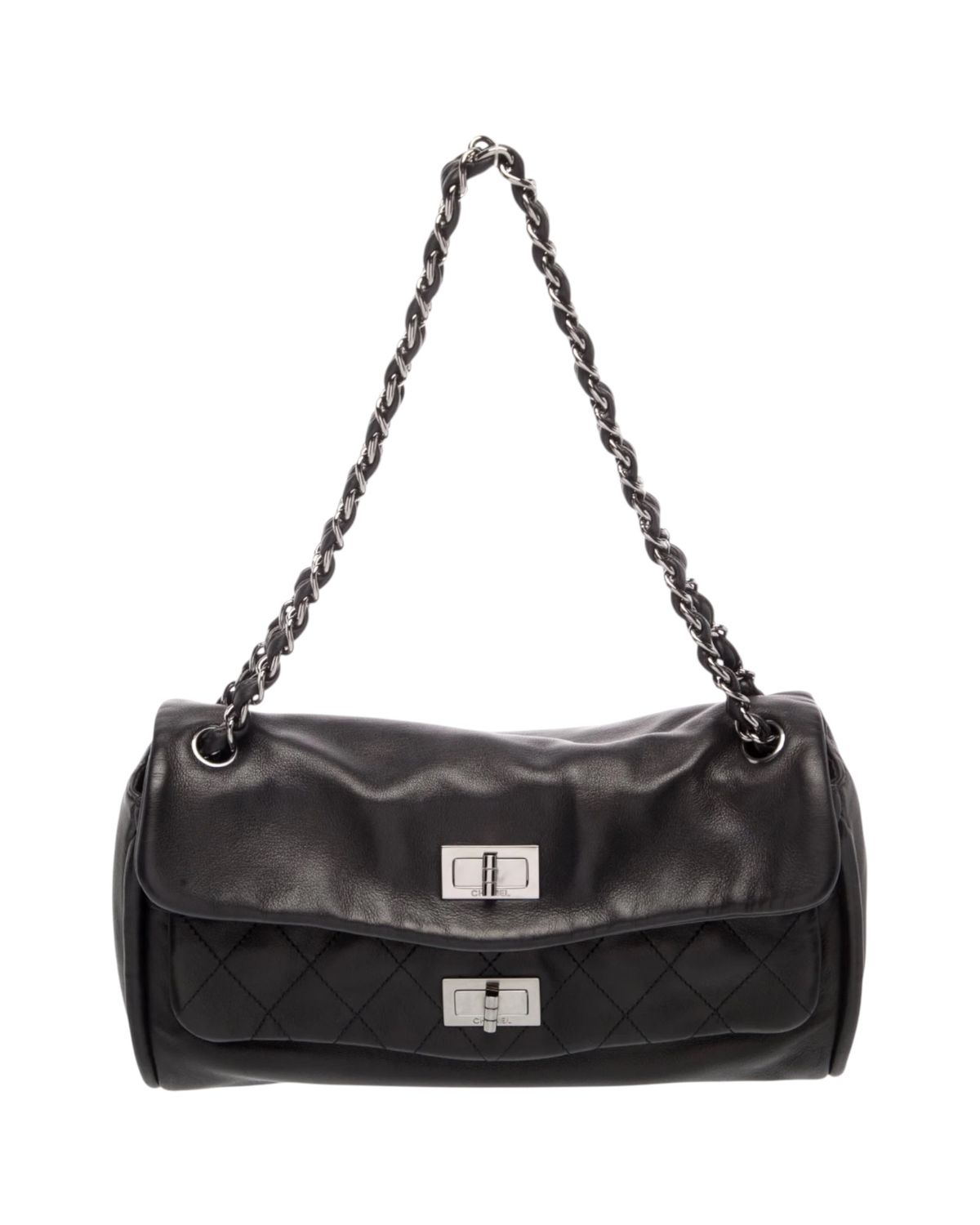 CHANEL MADEMOISELLE REISSUE DOUBLE FLAP LEATHER BAG