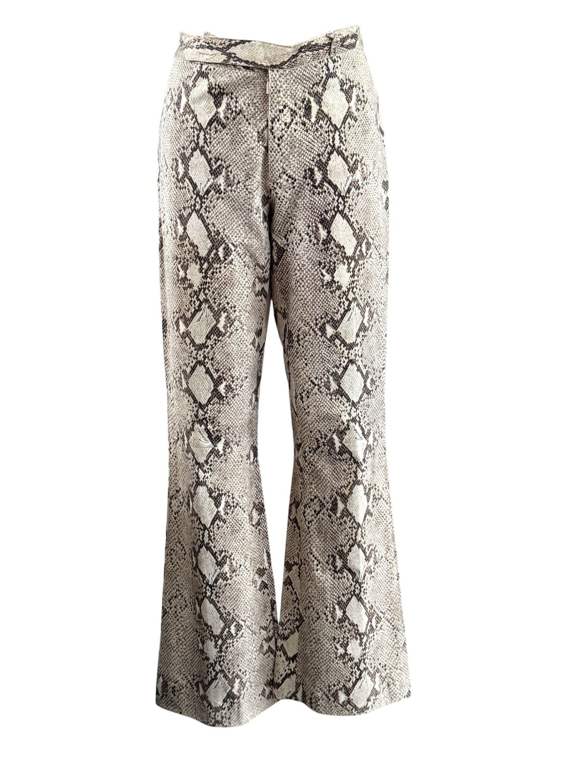 GUCCI BY TOM FORD ARCHIVAL SP/S 2000 PYTHON SNAKE PRINT LEATHER PANTS