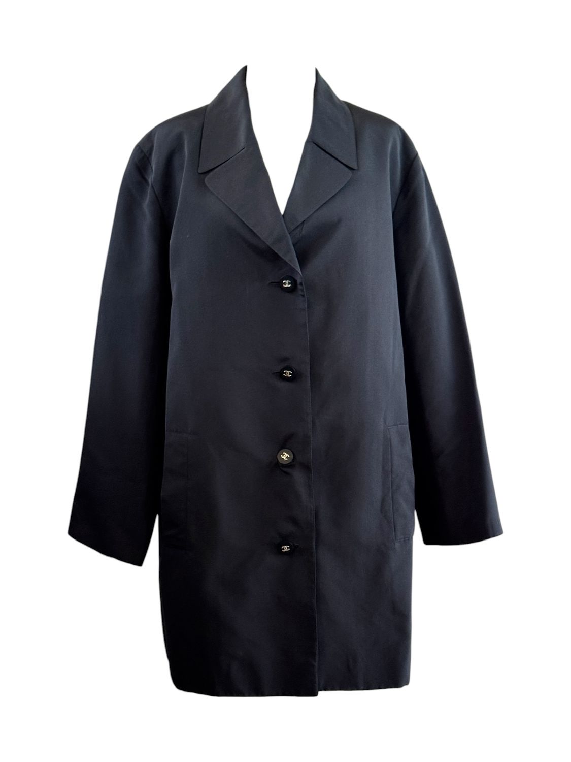 CHANEL 96P SILK TRENCH COAT JACKET