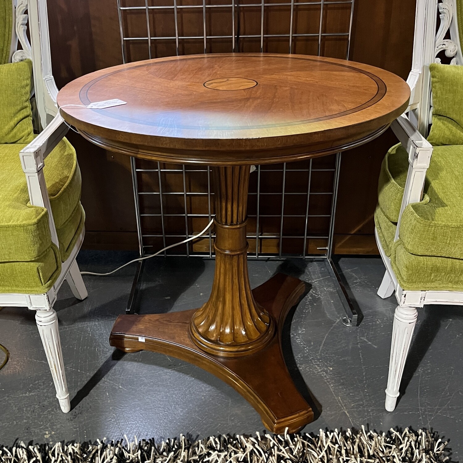 Ethan Allen Round Pedestal Occasional Table