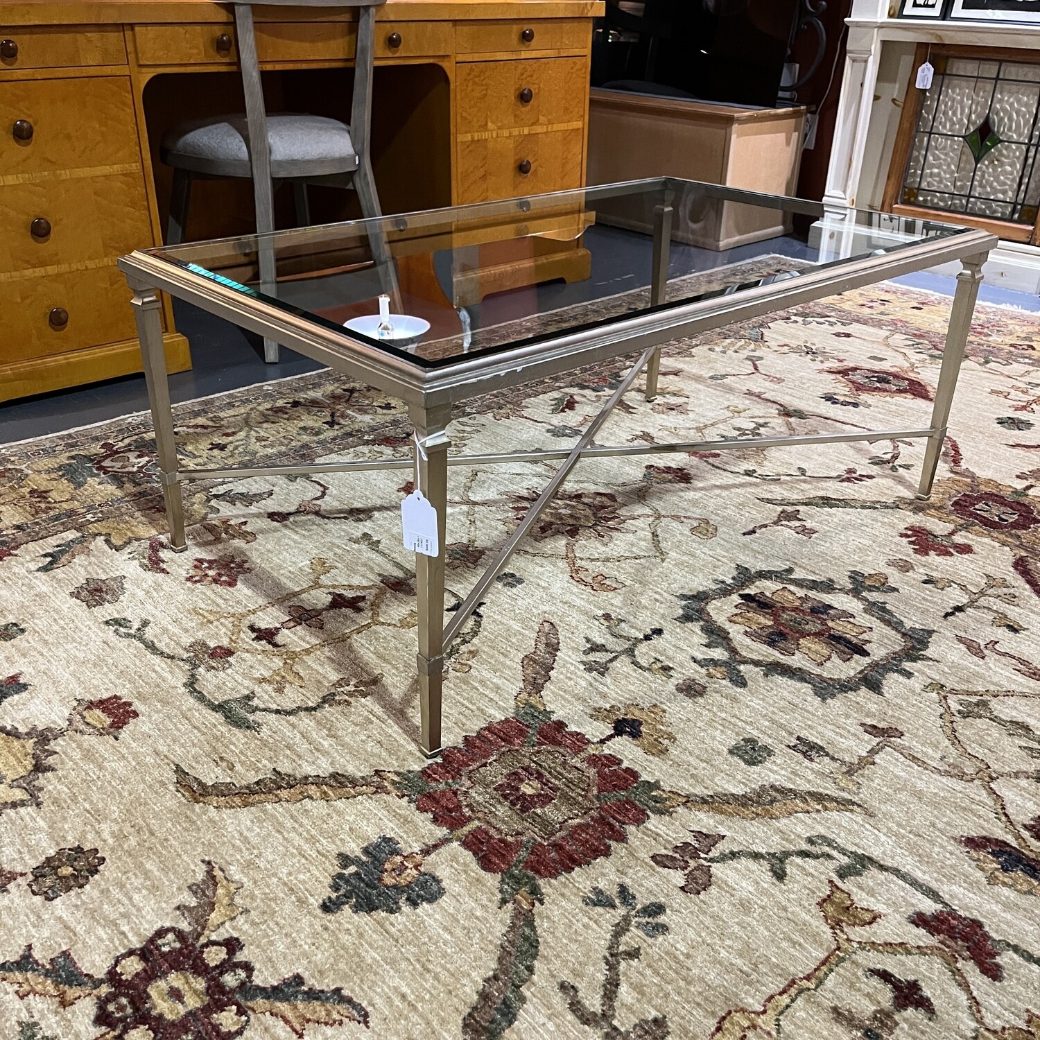 Ethan Allen Glass Top Coffee Table
