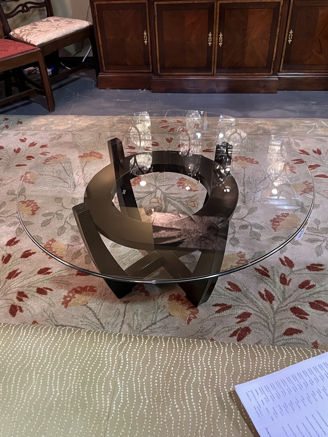 Glass Top Round Coffee Table