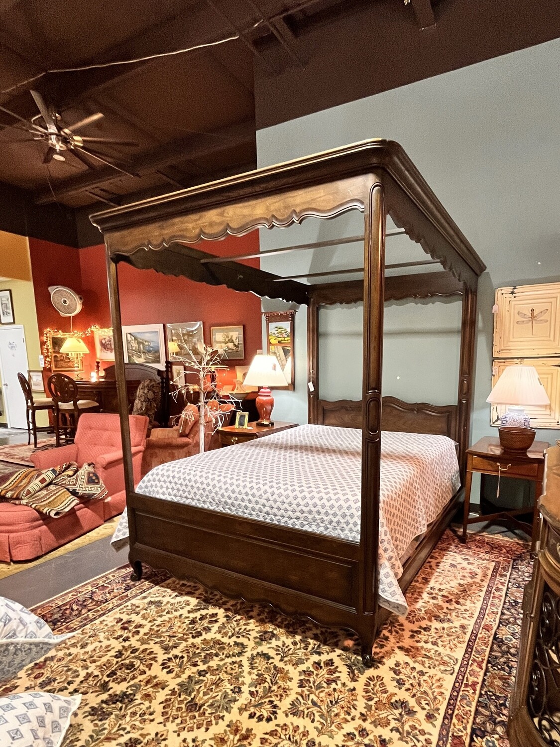 Vintage Henredon French Canopy Queen Bed