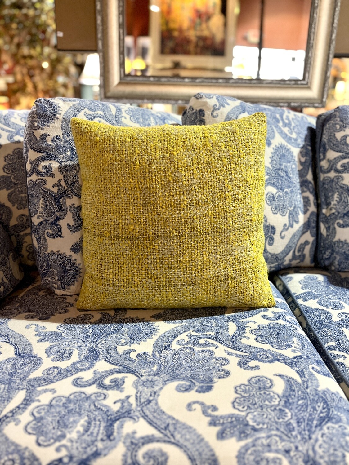 Crate & Barrel Boucle Pillow with Down Insert