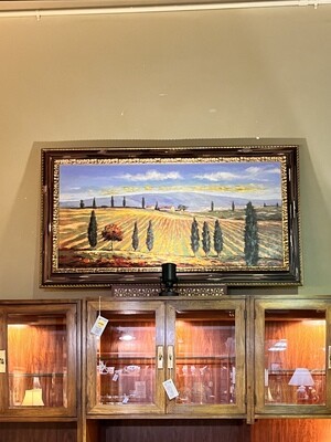 Original Oil Framed of Italian Vineyard