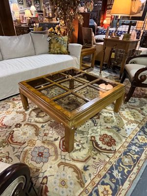 Wood and Glass Squared Coffee Table